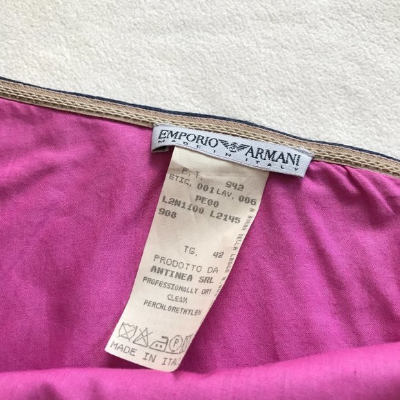 Emporio Armani Asymmetrical Mini Skirt Linen Blue - Picture 7 of 15